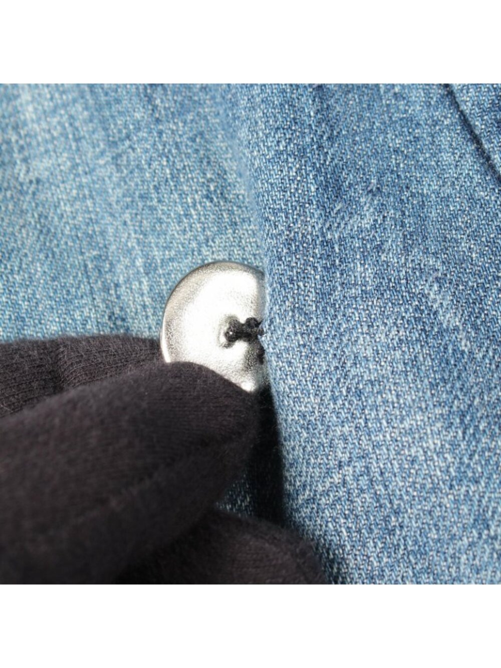 Chanel Denim Coat CC Logo Button - Picture 7 of 14